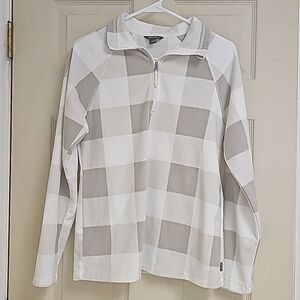 Eddie Bauer 3/4 zipper pullover, beige, size small